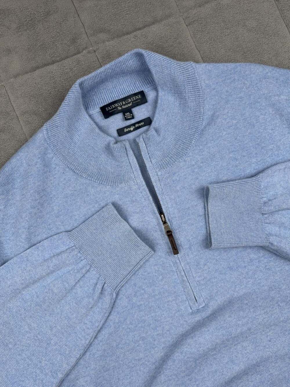 Fairway & Greene The Natural Baruffa Merino 1/4 Zip Sweater XXL